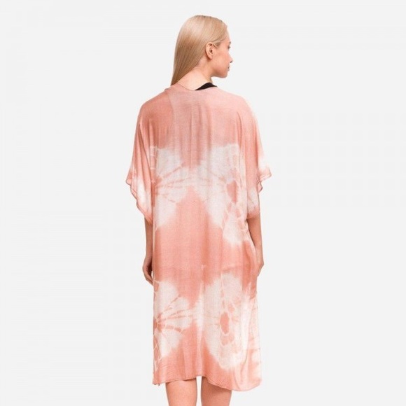 Blush indi pink Tie Dye Print Kimono - Picture 2 of 2